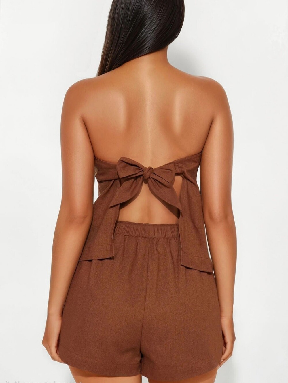 Linen Strapless Short Set